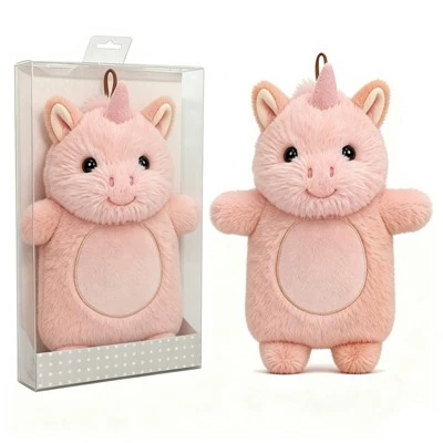 1000ml Χαριτωμένο Unicorn Rubber Heat Water Bag Animal Cover Holly
